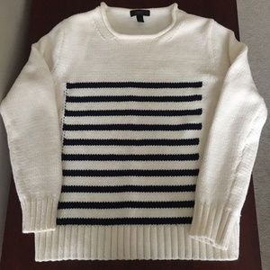 J. Crew women's XS striped white/navy sweater